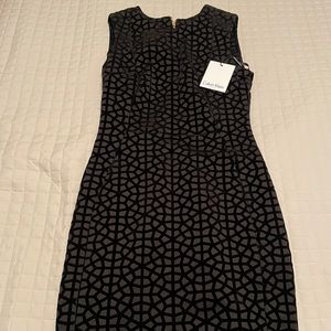 Black Velvet Design Calvin Klein Shift Dress